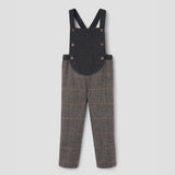 Popelin full length romper grey herringbone woollen with rounded yoke || 10.2