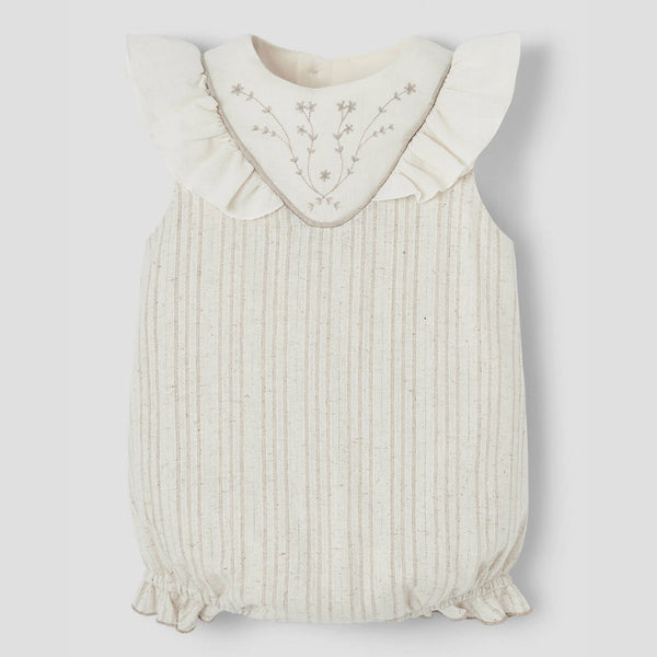 Popelin Lurex Romper Suit With Embroidered Yoke ||1.1