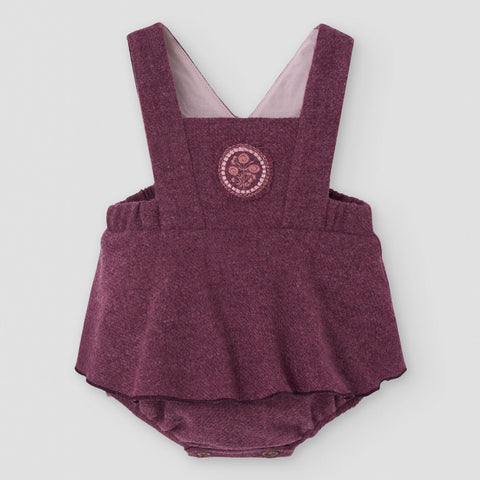Popelin romper wine red woollen with straps