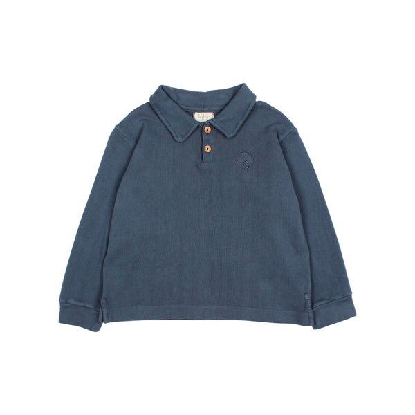 Buho Fall Polo Antic Blue Fleece SweatShirt