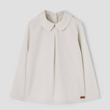 Popelin top off-white with pleat || 19.1