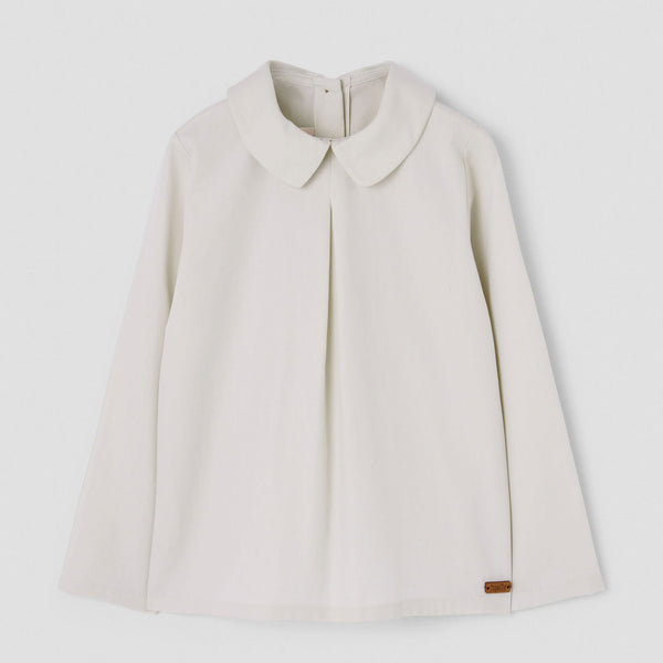 Popelin top off-white with pleat || 19.1