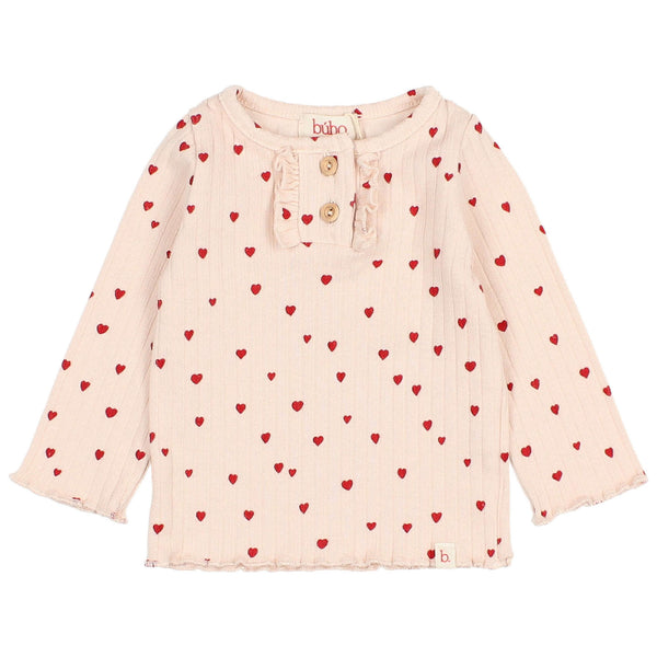 Buho BB Mini Cuore T-Shirt Cream Pink by Búho Barcelona