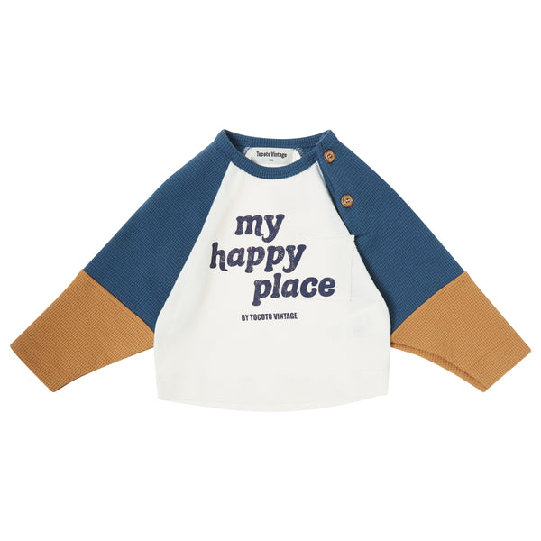 Tocoto Vintage T-Shirt " My Happy Place" Off White