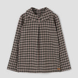 Popelin top green plaid with pleat || 19.5