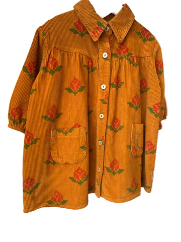 Piupiuchick Camel Big Flowers Long Dress