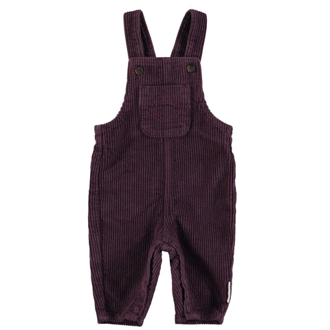 Piupiuchick Baby Dungarees Aubergine Corduroy