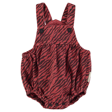 Piupiuchick Baby Romper Bordeaux Zebra Print