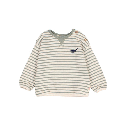 Buho BB Soft Stripes Sweatshirt Eucalyptus