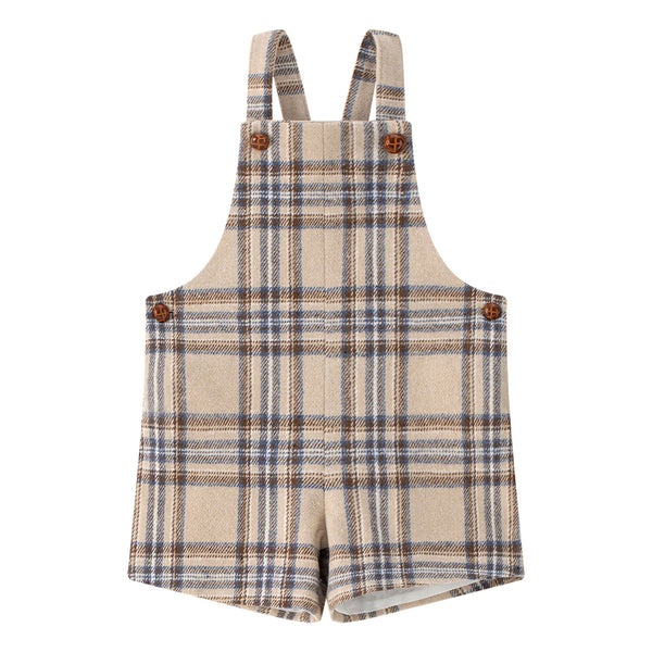 Coco Blanc Plaid Overalls Blue