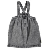 Piupiuchick Short Dress W/ Straps | Faded Black Denim