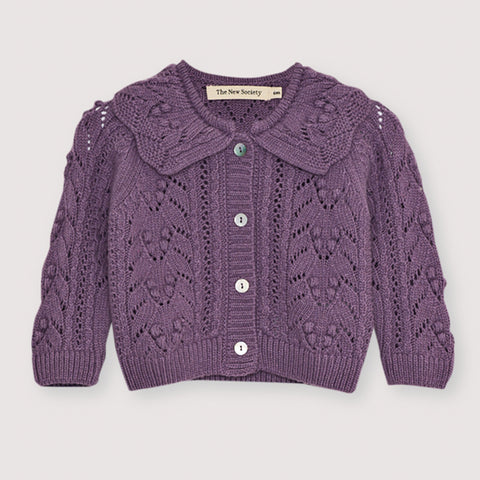 The New Society Lila Baby Cardigan Grape Bliss