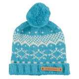 Piupiuchick Jacquard Knitted Hat W/ Pompon | Turquoise