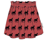 Piupiuchick Knee-Lenght Skirt | Ecru W/ Black Horses Old Pink