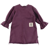 Loud Apparel Freedom Dress Puff Sleeve Grape Wine Stone Wash