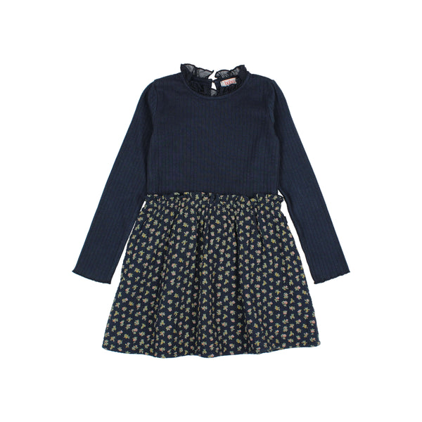 Buho Cottage Combi Dress Navy