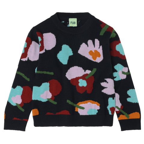 Fub Jaquard Sweater Dark Navy