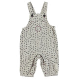 Piupiuchick Baby Dungarees Light Grey Black Flowers