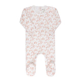 Ely’s & Co Velour Vine Pattern Collection - Pink on Ivory - Footie