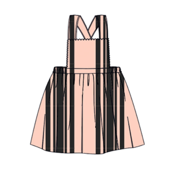 Piupiuchick Knee-Lenght Dress | Pink W/ Black Stripes