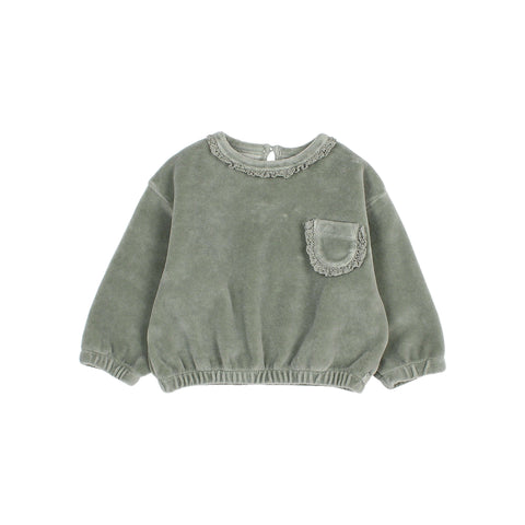 Buho BB Velvet Sweatshirt Eucalyptus