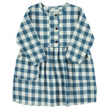 Piupiuchick Short Dress Blue & White Checkered
