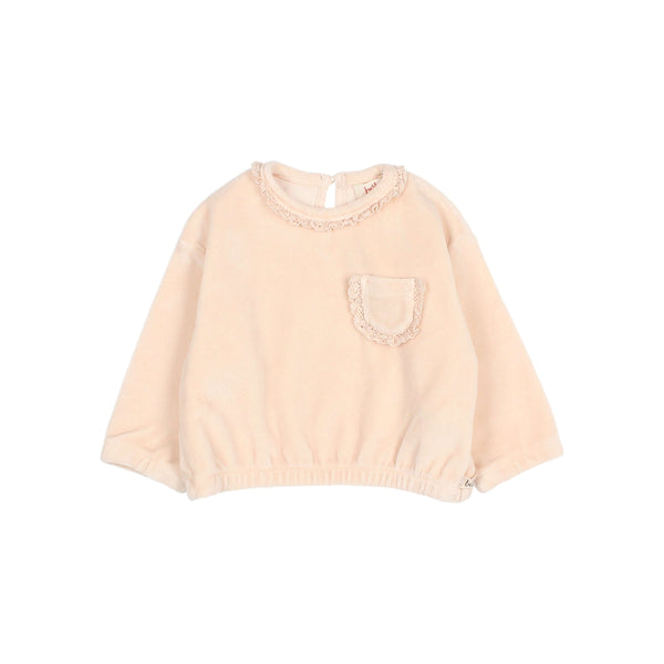 Buho BB Velvet Sweatshirt Cream Pink