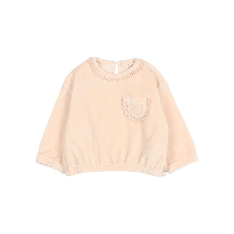 Buho BB Velvet Sweatshirt Cream Pink