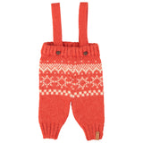 Piupiuchick Jacquard Baby Trousers W/ Straps | Red