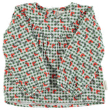 Piupiuchick Blouse | Green Checkered W/ Flowers