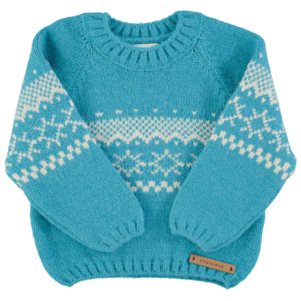 Piupiuchick Jacquard Sweater | Turquoise