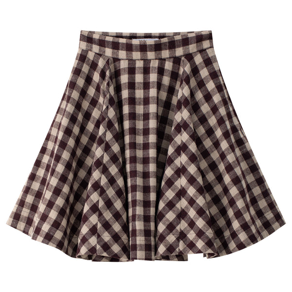 Coco Blanc Burgundy Circle Skirt Burgundy