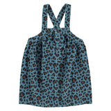 Piupiuchick Short Dress Straps Blue Animal Print