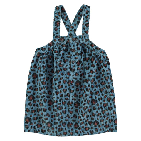 Piupiuchick Short Dress Straps Blue Animal Print
