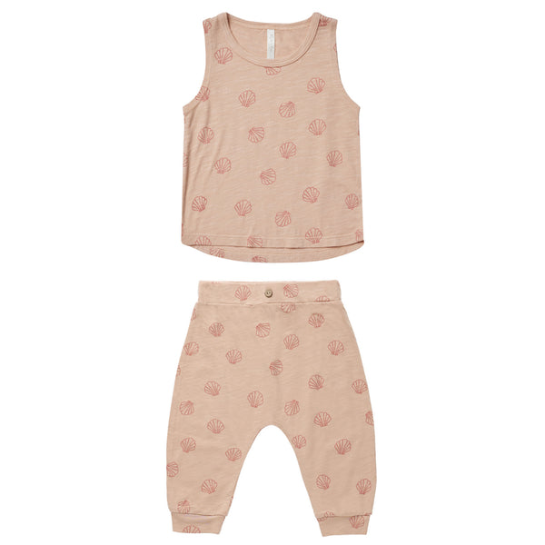 RYLEE & CRU TANK + SLOUCH PANT SET || SEASHELL