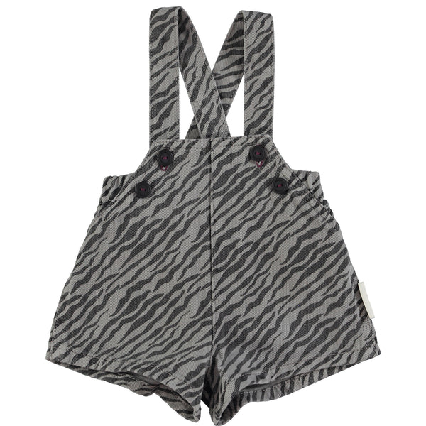 Piupiuchick High Shorts Straps Grey Zebra Print