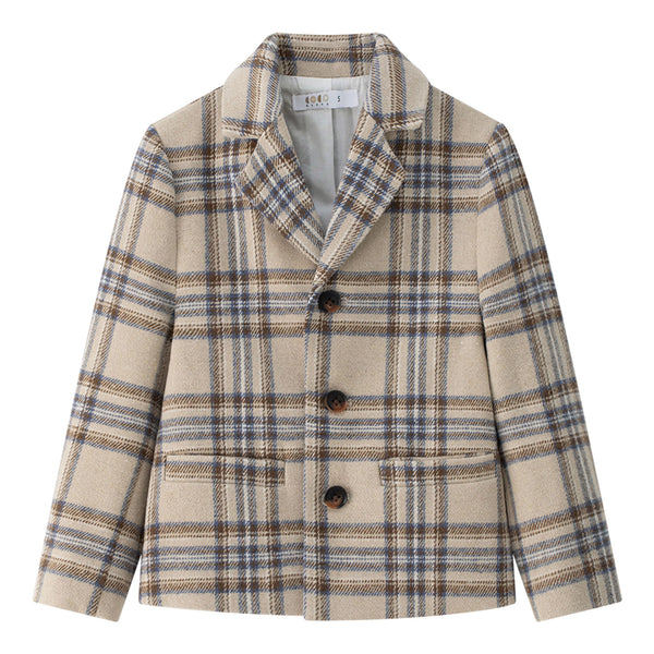 Coco Blanc Girls Blazer Blue Plaid
