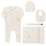 Ely’s & Co Organic Cotton Little One Collection- Ivory/Blue - Deluxe 5 Pc Set