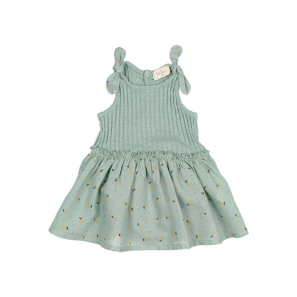 Buho BB Sweet Pears Combi Dress Sage Green