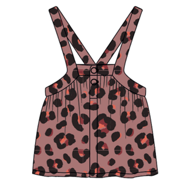 Piupiuchick Short Dress W/ Straps | Pink W/ Animal Print