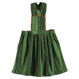 Piupiuchick Knee-Lenght Dress | Green W/ Black Stripes