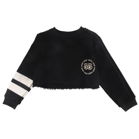 Loud Apparel Fun Sweater Crop Black
