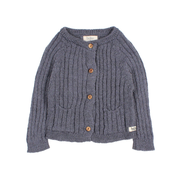 Buho BB Rib Knit Cardigan Antic Blue