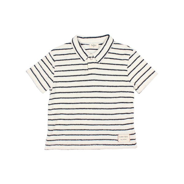 Buho Terry Stripes Polo Nuit