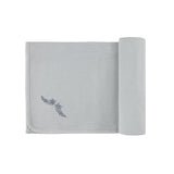 Ely’s & Co Organic Embroidered Collar Collection - Blue Leaf - Blanket