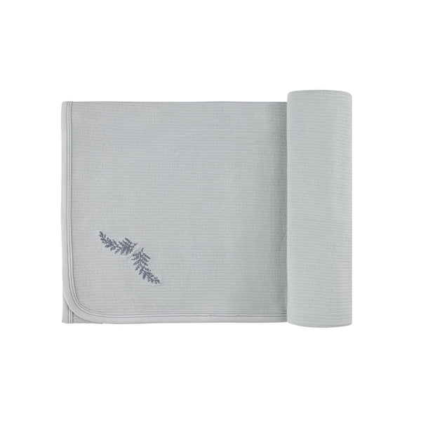Ely’s & Co Organic Embroidered Collar Collection - Blue Leaf - Blanket