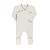 Ely’s & Co Organic Cotton Little One Collection- Ivory/Blue - Kimono Footie