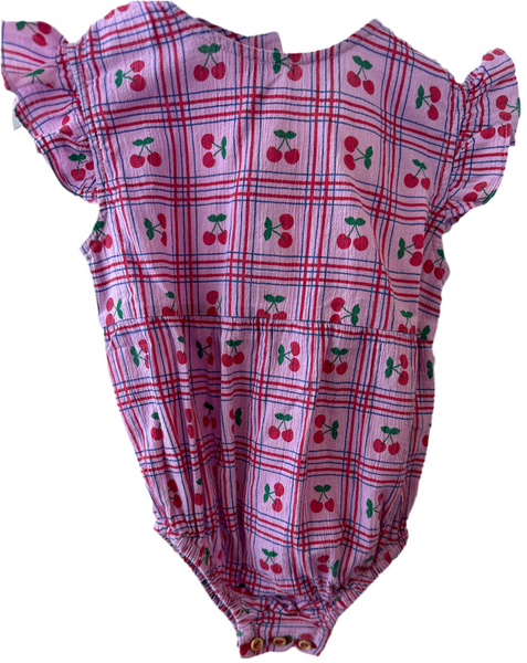 Piupiuchick Sleeveless Baby Romper Lilac W/ Cherries Allover