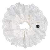 Knot Hairbands Eyelet Scrunchie // White