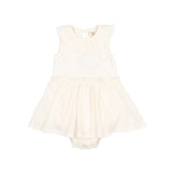 Buho BB Lurex Plumeti Combi Dress Talc